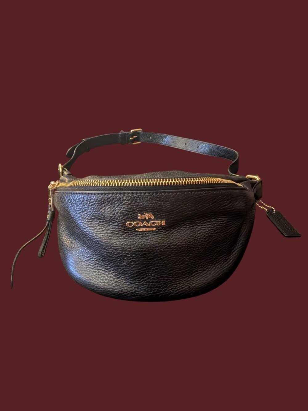 Coach Black Leather Fanny Pack Belt Bag Bum Bag F48738 - Picture 10 of 16